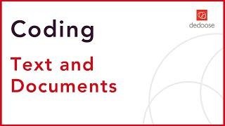 Coding Text and Documents in Dedoose | Qualitative and Mixed Methods Research and Analysis