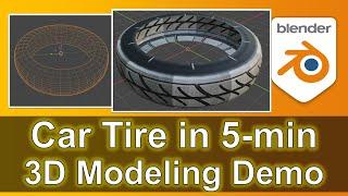 Tire 3D Modeling Time Attack Demo | Blender 3D | Freedom Arts 3D