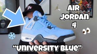 AIR JORDAN 4 RETRO “UNIVERSITY BLUE” (GS) REVIEW AND ON FOOT ️️