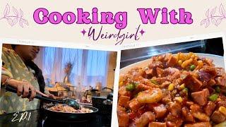 Cooking with WEIRDGIRL. EP 1 Spam & Prawn Pasta