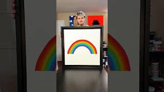 The frame made this painting even better! #frame #rainbow #texture
