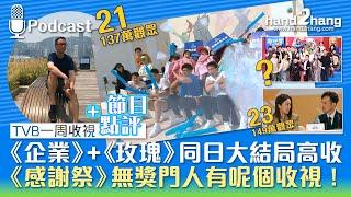 TVB一周收視 + 節目點評：《企業》+《玫瑰》同日大結局高收｜《感謝祭》無獎門人有呢個收視！（不提供字幕）