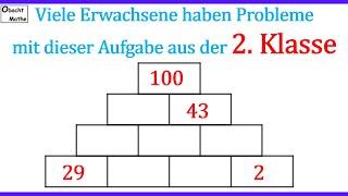 2. Klasse-Aufgabe: Viele Erwachsene haben Probleme mit dieser Aufgabe  Mathe Basics #353 