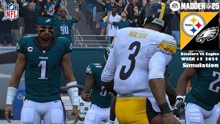 Madden 25 Pittsburgh Steelers vs Philadelphia Eagles Week 15 Sim 24 Full 15 Minute Quarters GamePlay