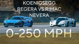 Koenigsegg Regera VS. Rimac Nevera 0-250 MPH Acceleration Comparison