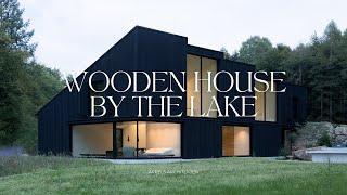 Prefabricated Family House Design With A Cross Laminated Timber Structure & Black Stained Cladding