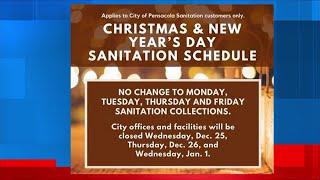 City of Pensacola announces holiday sanitation schedule