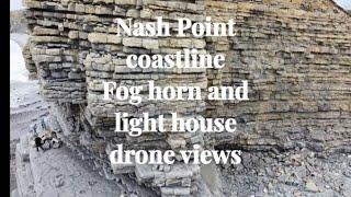 Nash Point coastline and lighthouse drone DJI mini 2 footage spectacular