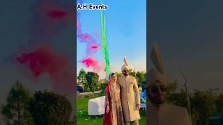 Bride & Groom Shoot At Barat|Daylight Fireworks|A.H Events|#wedding#barat#royalwedding#tradition