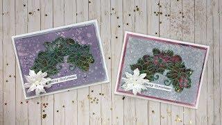 Shaker cards with Cosmic Shimmer Pixie Powder, Chalk Cloud ink & gilding polish