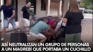 Así NEUTRALIZAN un GRUPO de PERSONAS a un MAGREBÍ que PORTABA un enorme CUCHILLO en San Sebastián