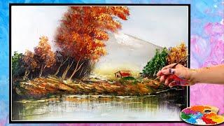 How to paint a scenery | Acrylic Painting for Beginners |  by ishfaq artist