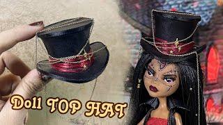 DIY: How to make TOP HAT for doll with free pattern