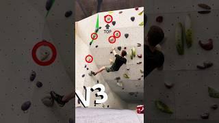 V3 Indoor Bouldering Problem - Overhang Dyno  #bouldering #boulder #climbing #satisfying