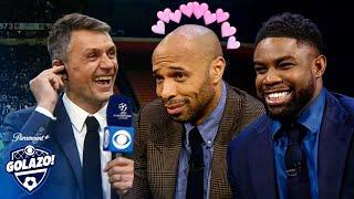 Thierry Henry, Micah & Carragher get starstruck by Paolo Maldini  | CBS Sports Golazo | UCL Today