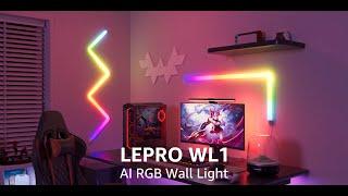 Lepro WL1 AI Smart RGB Wall Lights with LightBeats Music Sync, AI Generated Lighting