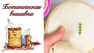 Ботаническая вышивка. Как вышивать стебель цветка или травинку.