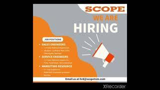 Scope Hiring Freshwrs & Experience | Sales,Service Engg jobs | Fresh Graduates Job Vcancies