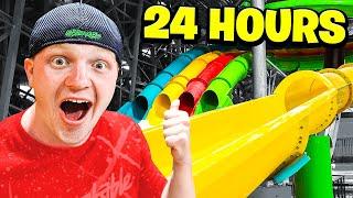 24 HOUR OVERNIGHT WATERPARK CHALLENGE!