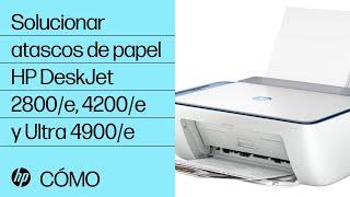 Solucionar atascos de papel en impresoras HP DeskJet 2800/e, 4200/e y Ultra 4900/e | HP Support