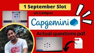 Capgemini Original Paper | All  Questions in One Video  (pdf) | Sept 1, 2022 Slot