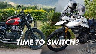 From INT650 to Tiger 900? Premium ADV Tourers vs Basic Retro Bikes
