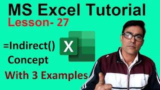 Excel Indirect function Full concept | MS Excel for beginners lesson-27 | Indirect formula in excel