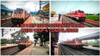 4 In 1 ICF LONG DISTANCE TRAIN WITH WAP-4 COMPILATION FROM 3 DIFFERENT DIVISION & 2 DIFFERENT ZONE