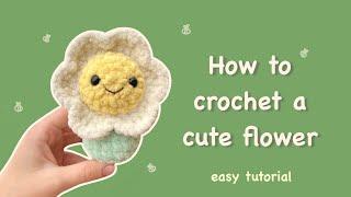 How to crochet a CUTE FLOWER | Easy tutorial