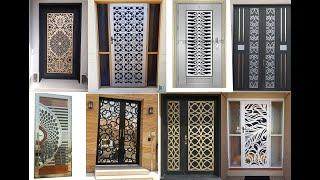 amazing  Metal and steel CNC laser cut main door design image11