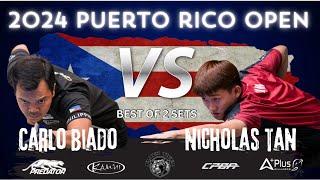 Carlo Biado VS Nicholas Tan | Best of 2 Sets | Puerto Rico Men 10 Ball Open 2024 | Loser Bracket