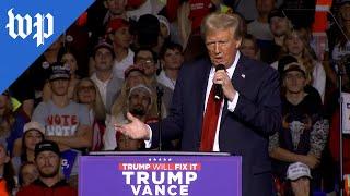 Trump complains about microphone issues at rally