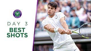 Alcaraz, Raducanu and an UNBELIEVABLE diving volley | Best Shots | Day Three | Wimbledon 2024