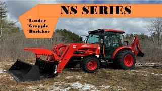 Kioti NS Cab Series with Loader, Backhoe, and Grapple - NS4710 Full Walkthru