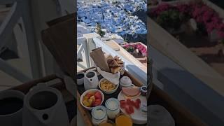 Now this is what I call breakfast with a view - Santorini, Greece 