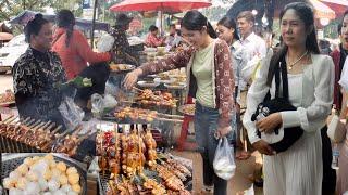 BEST Sunday STREET FOOD CHAMPION in Cambodian Countryside Market Vlogs Walk Tour 2024