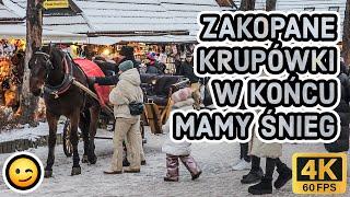 Zakopane Krupówki, jest BIAŁO, zmieńcie opony na ZIMOWE️! 4K2024.11.22 ASMR