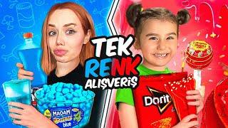 24 SAAT BOYUNCA TEK RENK MARKET ALIŞVERİŞİ CHALLENGE  @GamzeKarta