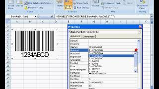 Making Barcode in Excel 2007 with StrokeScribe ActiveX