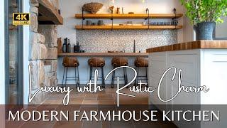 Luxury with Rustic Charm: Elegance and Warmth in Modern Farmhouse Kitchen Design with Vintage Flair