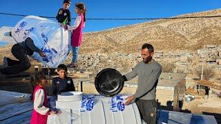 Mustafa bought a water tanker and made room for the water pipe.