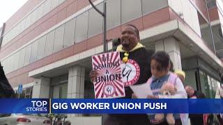 Thousands of California gig workers push for statewide union