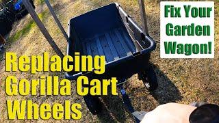 How To Replace Your Gorilla/Garden Cart Wheels In 5 Minutes!