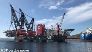 World's largest crane vessel Sleipnir at work in Norway