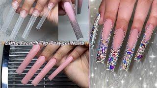 BLING FRENCH TIP POLYGEL NAILSHOW TO BLING FRENCH & CREEPY REDDIT STORIES! Nail Tutorial