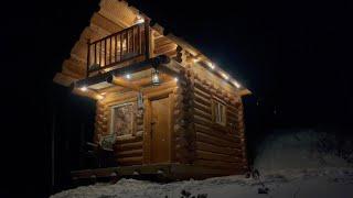 Welcome to my cozy, mini off grid log cabin!