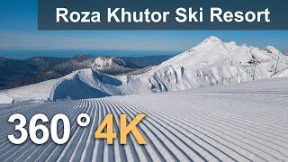 Rosa Khutor Ski Resort. Southern slope. Sochi, Russia. 360 video in 4K