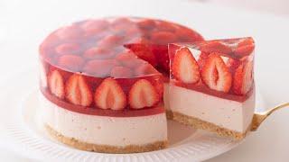 The Best No-Bake Strawberry Cheesecake＊No Egg & No Oven｜HidaMari Cooking