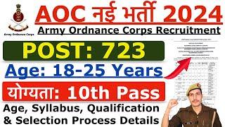 AOC Recruitment 2024 | Army Ordnance Corps Recruitment 2024 | Age, Syllabus, Qualification Details