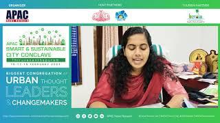 Message from Ms. Arya Rajendran S, Mayor, Thiruvananthapuram, APAC Smart & Sustainable City Conclave